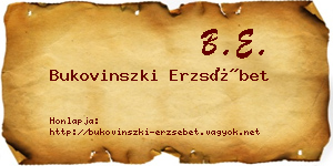 Bukovinszki Erzsébet névjegykártya