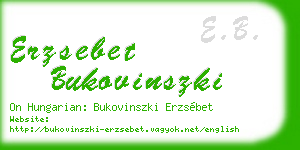 erzsebet bukovinszki business card