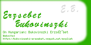 erzsebet bukovinszki business card